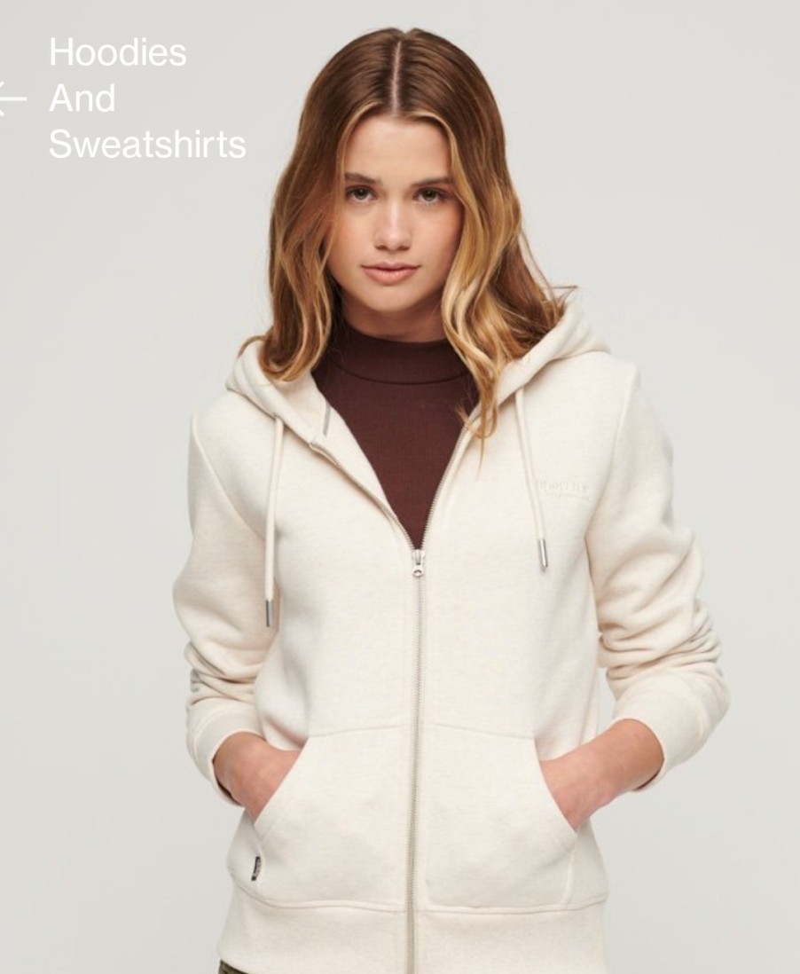 E&M Stores Superdry Zip Hoodie Oatmeal Best