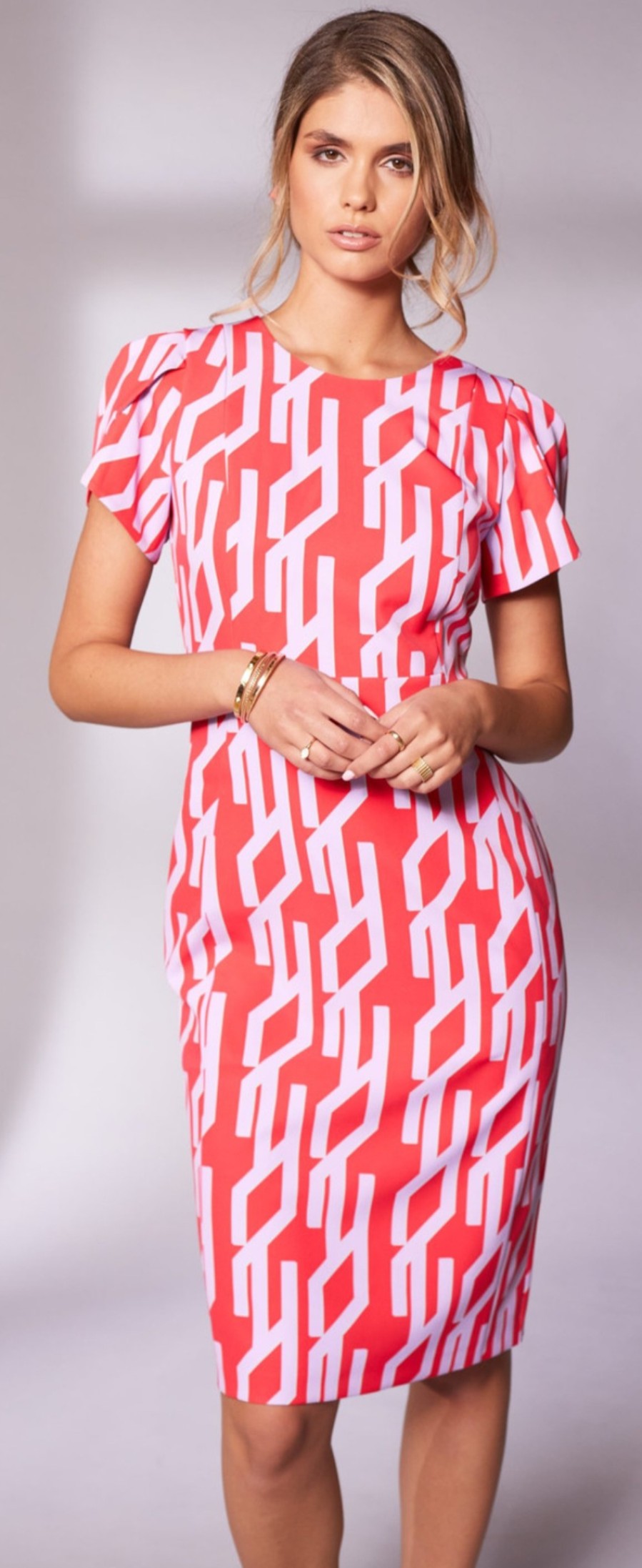 E&M Stores Print Dress Chilli New