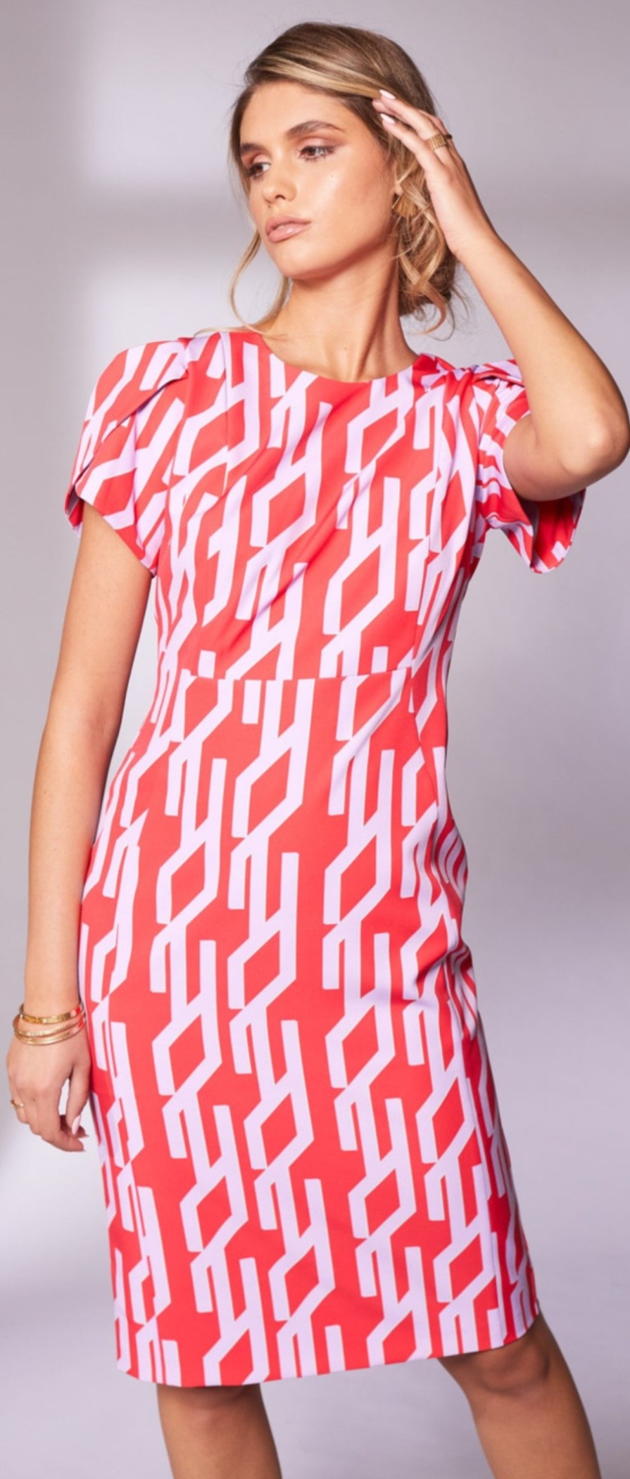 E&M Stores Print Dress Chilli New