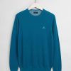 E&M Stores Gant Pique Crew Sweater Teal Wholesale