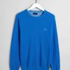 E&M Stores Gant Pique Crew Knit Blue Hot