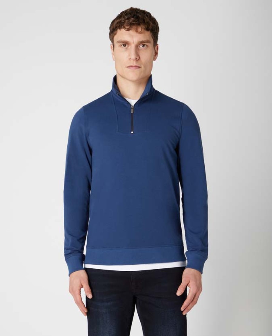 E&M Stores Remus Half Zip Sweat Indigo Online