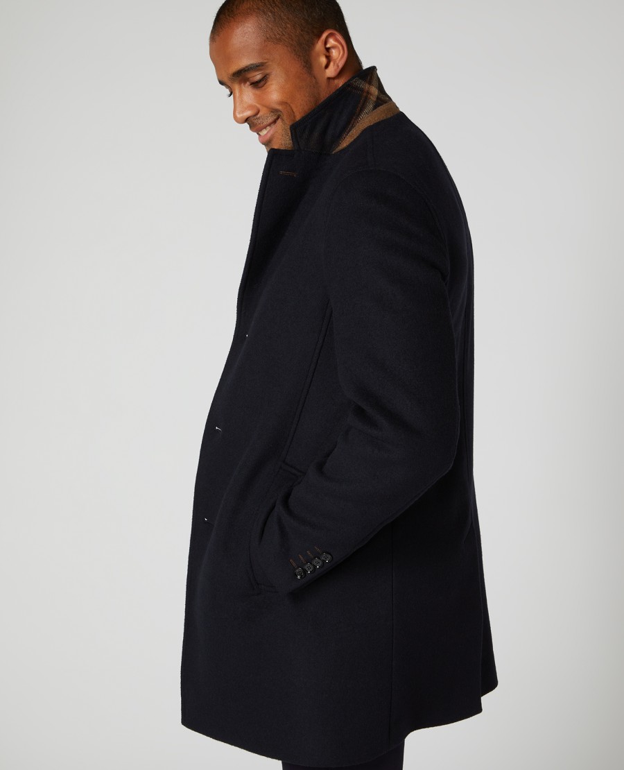 E&M Stores Raeburn Overcoat Navy Clearance