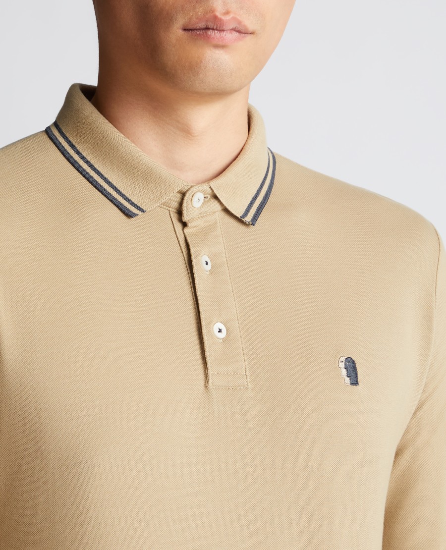 E&M Stores Remus Polo Long Sleeve Beige Wholesale