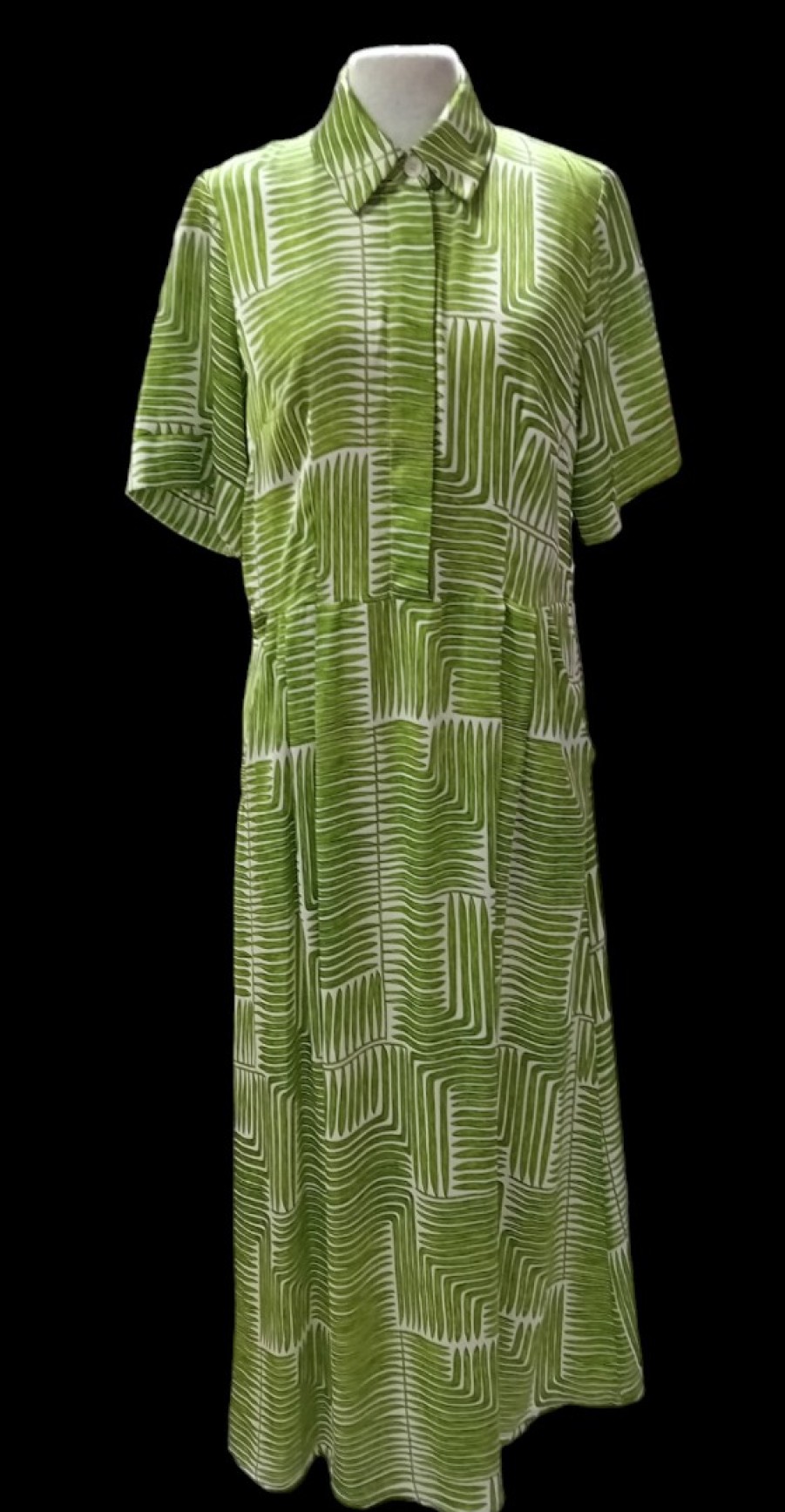 E&M Stores Palm Print Derss Green Best